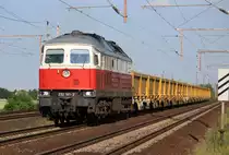 232 141-2 am 17.06.2019 mit Schotter-Containerzug in Dedensen/Gümmer.