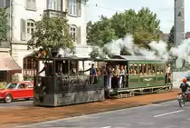 Die Berner Tramway Dampflokomotive 18 am Burgernziel, 4.September 1976 