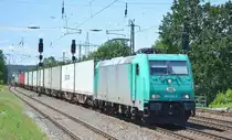 ITL - Eisenbahngesellschaft mbH mit  185 633-5  [NVR-Nummer: 91 80 6185 633-5 D-ITL] und Containerzug am 13.06.19 Saarmund Bahnhof.