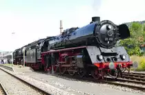 02.09.2017, Bahnhof Meiningen, Lok 03 1010 des DB-Museums, Standort Bw Halle P., hat einen Sonderzug zu den  Meininger Dampfloktagen  gebracht. 