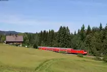 146 242-3 mit der RB 17267 (Freiburg(Brsg)Hbf-Seebrugg) bei Hinterzarten 24.6.19