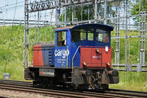 Tm 232 121-4 rangiert beim Bahnhof Muttenz. Die Aufnahme stammt vom 04.06.2019.