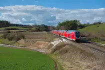 445 087 als RB 59153 von Nürnberg nach München Hbf bei Fahlenbach, 18.03.2019