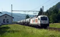 183 719 der AWT führte am 12.06.19 einen Kesselwagenzug durch Dobkovice Richtung Decin.