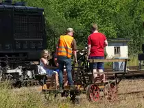 Draisinenfahrt am 29.06.2019 beim Bahnhofsfest zum Thüringentag in Sömmerda.