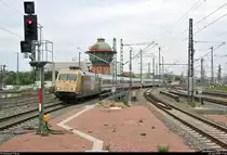 101 071-9  Zeit für Gold | 금을위한 시간 | 金の時間  als IC 2239  Warnow  (Linie 56) von Magdeburg Hbf nach Leipzig Hbf erreicht Halle(Saale)Hbf auf Gleis 8.
Die Lok wirbt in deutscher, koreanischer und japanischer Sprache für die Olympischen und Paralympischen Spiele in PyeongChang 2018 und Tokio 2020.
[20.5.2019 | 17:55 Uhr]