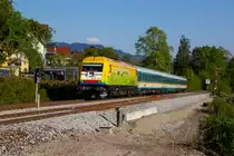 223 013 mit dem Alex auf dem Weg ins Allgäu bei Lindau Aeschach. 1.5.19