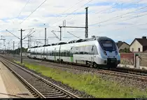1442 207 (Bombardier Talent 2) der S-Bahn Mitteldeutschland (DB Regio Südost) als S 37527 (S5X) von Halle(Saale)Hbf nach Zwickau(Sachs)Hbf passiert den Hp Halle Messe auf der Bahnstrecke Magdeburg–Leipzig (KBS 340).
[26.5.2019 | 17:18 Uhr]