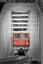 Dieses Modell einer 2095 kommt über eine lange  Stahlbrücke  daher-gefahren. 
Tag der offenen Tür auf der Privaten Gartenbahn. 
6.070.2019