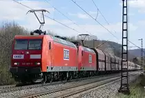 145 007-1 Doppeltraktion RBH-Güterzug durch Bonn-Beuel - 29.03.2019
