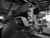 Die Dampflokomotive 50 975 ist im Deutschen Dampflokomotiv-Museum Neuenmarkt-Wirsberg ausgestellt. (Juni 2019)