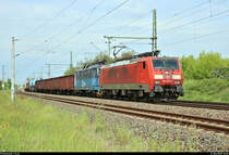 Gemischter Gz mit 189 008-6 DB und 372 008-3 der ČD Cargo, a.s. (kalt) fährt in Halle-Kanena/Bruckdorf auf der Bahnstrecke Magdeburg–Leipzig (KBS 340) Richtung Leipzig.
[31.5.2019 | 10:52 Uhr]