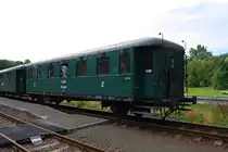 CSD Be 2-0368 (CD 55 54 14-21 260-8) als letztes Fahrzeug des Sp 10831 (Olomouc hl.n. - Roznov pod Radhostem) am 06.Juli 2019 in der Haltestelle Stritez nad Becvou.