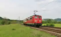 151 001-5 mit 113 267-9 BayernBahn (TFZf 93510) Dessau-Nördlingen am 24.05.19 bei Großeutersdorf.