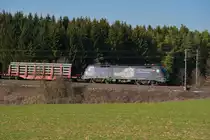 Lokportrait von 1116 126  Licht ins Dunkel  mit einem gemischten Güterzug bei Krappenhofen Richtung Regensburg, 23.03.2019
