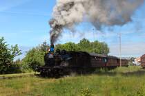 OHJ 38 mit ihrem Zug bei einer Scheinanfahrt in Gørlev am 31.05.2019