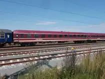 Müller`s ehemalige Partywagen im Sonderzug aus Neumünster,am 13.Juli 2019,während der Abstellzeit in Bergen/Rügen.