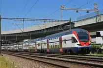 RABe 511 044 fährt Richtung Bahnhof Muttenz. Die Aufnahme stammt vom 29.06.2019.