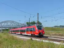 DB 442 777 als RE 4984  Franken-Thüringen-Express  von Nürnberg Hbf nach Leipzig Hbf am 28.06.2019 in Naumburg (S) Hbf.