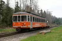 Aare Seeland Mobil/ASm.
Seltener Messzug auf dem Streckenabschnitt Langenthal-Niederbipp-Langenthal.
Be 4/4 103 mit UA 266 auf der Waldstrecke bei Bannwil am 16. April 2019.
Foto: Walter Ruetsch 