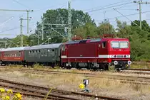 RÜGEN EXPRESS mit der Lok 243 931 von Cottbus Hbf in Bergen auf Rügen abgestellt. - 27.07.2019