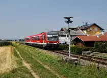 Der 628 566 als REX nach Freilassing am 26.07.2019 unterwegs bei Mattighofen.
