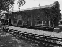 Schmalspur-Güterwagen und Loren Anfang Juni 2019 im Deutschen Dampflokomotiv-Museum Neuenmarkt-Wirsberg.