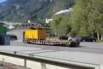 RhB R-w 8214 mit RhB-Container am 19.09.2018 in Untervaz