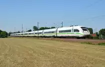 Der  Greenline -ICE 4 fuhr am 29.06.19 als ICE 602 von München nach Hamburg. Auf dem Weg Richtung Berlin passierte er Gräfenhainichen.