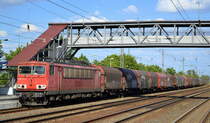 DB Cargo AG mit Rpool  155 171-2  [NVR-Nummer: 91 80 6155 171-2 D-Rpool] und Coilzug am 01.07.19 Durchfahrt Bahnhof Saarmund.