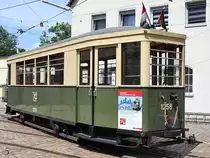 Ein historischer Straßenbeiwagen 1258, Baureihe 1200 war Anfang Juni 2019 in Nürnberg zu sehen.