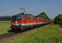 Die bepflatsche 1142 665 sowie die 1144 083 waren am 27. Juli 2019 dem Erzleezug 47407 von Leoben Donawitz nach Spielfeld-Straße unterwegs, und wurden von mir in Wagna fotografiert.