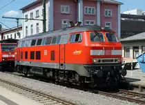 Bahnhofimpressionen vom Bahnhof Singen-Hohentwiel verewigt am 1. August 2019.
Oldtimer Diesellokomotiven in Singen.
Ab Singen setzte die 218 409-1 die Fahrt alleine fort.
Foto: Walter Ruetsch