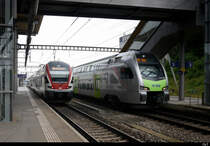SBB / BLS - Triebzüge RABe 511 107 und RABe 515 004 im Bahnhof von Zollikofen am 06.08.2019 