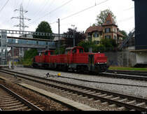 SBB - Loks 841 005-2 mit 841 003-7 bei der durchfahrt im Bahnhof Zollikofen am 06.08.2019