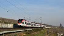 Eine RB10 nach Neuwied am rechten Rhein kurz vor Hattenheim. Aufgenommen am 17.02.2019 14:52