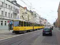 Berlin BVG SL 67 (KT4D + KT4D) Oberschöneweide, Wilhelminenhofstraße / Edisonstraße am 24. Juli 2017.