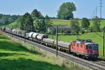 420 279-2 mit automatischer Kupplung unterwegs mit einem Güterzug in Richung Olten, aufgenommen bei Niederbipp am 08.08.2019.