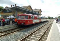 Nun hatte ich es auch geschafft, diesen Zug am Bahnsteig 1 Im Bahnhof Herzberg zu fotografieren und hier ist er in aller Schönheit.