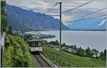 Der MOB  Be 4/4 1006 als Regionalzug 2330 Montreux - Fontanivent oberhalb von Montreux kurz vor dem Erreichen der Haltestelle Châtelard VD. 

12. August 2019