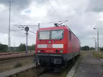 Am 10.August 2019 stand die Hallenser 143 250 in Mukran Mitte am Bahnsteig.