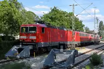 143 905-8 war Anfang Juni 2019 mit 3 weiteren Elektrolokomotiven in Nürnberg abgestellt.