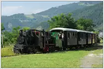 Christl Bn2t (Hanomag Bj 1916) vor Böhler 13 Bn2t (Krauss München 1941) bei der Ankunft in Treibach-Althofen am 11.8.19 anlässlich des Dampftages 2019.
