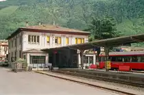 08.Mai1997 Der südliche Endbahnhof der Berninabahn im italienischen Tirano.