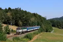 754.065 am Os 3131 Frenštát pod Radhoštěm město - Ostrava hl.n. unterwegs bei Kunčice pod Ondřejníkem, 26.07.2019