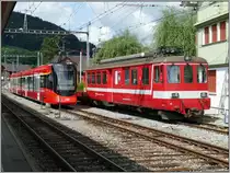 Tango ABe 8/12 4102 und BDe 4/4 46 in Appenzell. (13.07.2019)