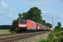 189 070-6 zieht ihren Stahl und Kalkzug durch Meerhog gen Emmerich.

Meerhog 16.08.2019