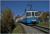 Der MOB ABDe 8/8 4001 SUISSE bei Planchamp. 
25. Okt. 2018 