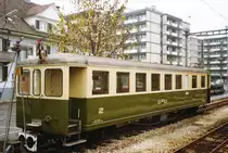 ERINNERUNG AN DIE GRÜNE SOLOTHURN-ZOLLIKOFEN-BERN-BAHN SZB.
Sehr abwechslungsreich waren die Personenwagen.
AB 302 in Solothurn im Februar 1979.
Foto: Walter Ruetsch