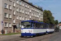 T6B5 35119 + 35129 als Linie 7 in der Maskavas iela auf der Fahrt nach Kengarags. (06.08.2019)